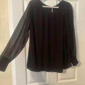 Torrid Black Sequin Blouse